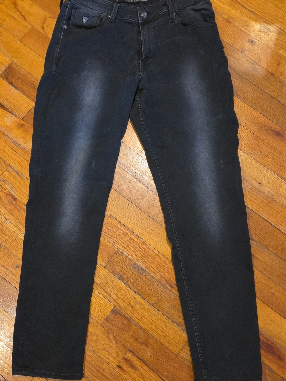 Guess Los Angeles Men's Slim Tapered Washed Black Jeans Sz 33x30